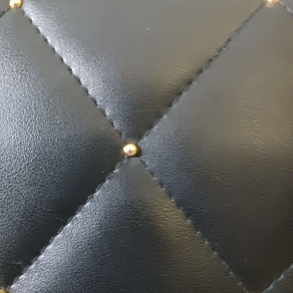 Elka Black Quilted Studded Shoulder Bag - Picture 3 of 6